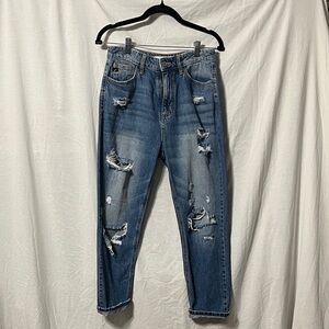 KanCan Women’s Relaxed Distressed Denim Jeans